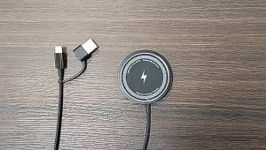 Mobile Phone 15W Fast Charging Dual Interface Magsafe Customized Magnetic Ultra-thin Portable Aluminum Alloy Wireless Charger