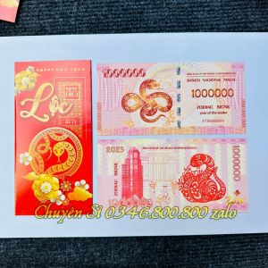 [5 TỜ] Tiền Lì xì độc 1 Triệu Đô Mỹ hình Con Rắn mạ vàng sang chảnh có bảo an tặng bao lì xì