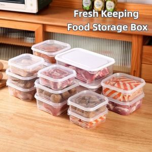 KMNITH with Lid Food Storage Box Refrigerator Safe Plastic Frozen Food Box  Fresh Keeping Freezer Sealed Box Kitchen Use