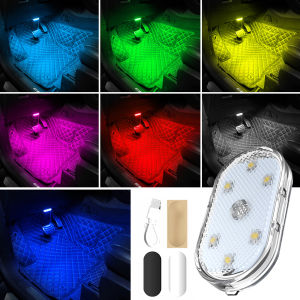 ไฟตกแต่งรถยนต์ แม่เหล็ก สัมผัส โคมไฟ โคมไฟ 64สีLED ไร้สายชาร์จใหม่ได้ สําหรับติดเพดานรถยนต์ ไฟเซนเซอร์ ไฟส่องเท้าชาร์จUSBไฟกลางคืนไฟฉุกเฉิน ในห้อง ภายในรถ แสงไฟรอบข้าง LED touch light
