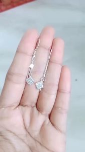 Giwang tusuk panjang + model wajik mp full / giwang perak asli silver 925 lapis emas/ giwang fashion wanita terbaru