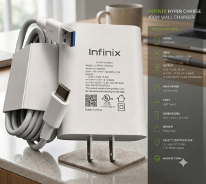 BNAT : INFINIX PP Power Adapter with 2.4A USB Cable (Type C / Micro USB)  Series 18W Fast Charging Set –