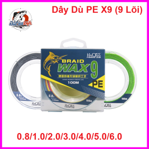Dây Dù Câu Cá PE X9 BRAID WAX 9 Cá Kiếm Nhiều Màu 100M Lõi Siêu Bền Mềm Mượt