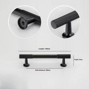 Modern Zinc Alloy Wardrobe Door Handle Threaded Vertical Knurled Drawer Knob And Handle Kitchen Cabinet Door Handle