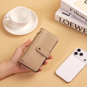 Cross-Border Application iphone 16 Womens Zipper Wallet 15 Mobile Phone Leather Case Apple 17 Flip Cover Crossbody Phone Case