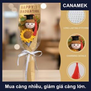 【CANAMEK】 Tốt Nghiệp Bó Hoa Với 6 Dệt Kim Hoa Thủ Công Crochet Bó Hoa Cưới Độc Đáo Tốt Nghiệp Quà Tặng Cho Đại Học Lễ Kỷ Niệm