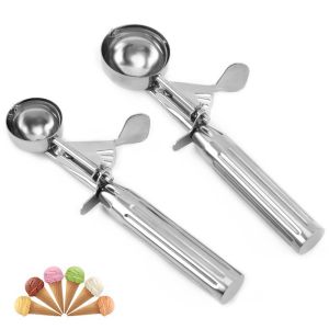 ZHUNIEDU Muỗng Múc Kem Bánh Quy Trái Cây Bằng Thép Không Gỉ 304 Dụng Cụ Quầy Bar Dụng Cụ Nhà Bếp Muỗng Bi