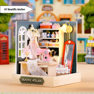 [Ready Stock] [Corner of Happiness] DIY Dollhouse Miniature Kit Miniature Furniture with Dust Cover LED Light Wooden Mini House Mini Shop Cafe Bakery Cute Cheap Decoration Birthday Gift Door Gift Puzzle Handcrafted Handmade Educational Toys for Kids