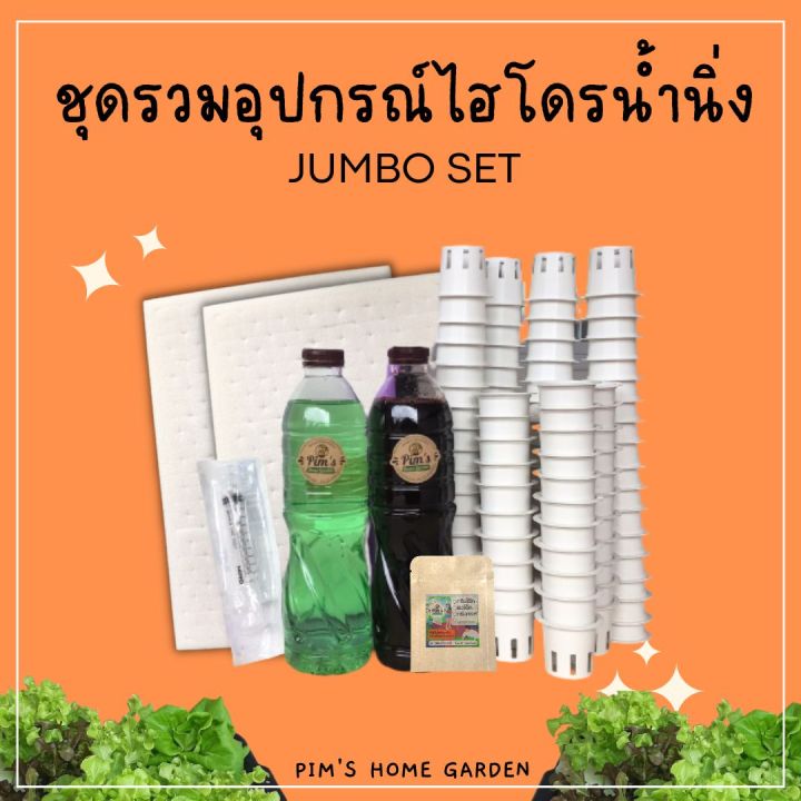 JUMBO SET ชุดรวมอุปกรณ์ปลูกผักไฮโดรโปนิกส์น้ำนิ่ง