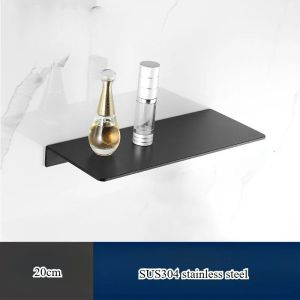 Wall-mounted toilet storage rack 304 stainless steel baffle bathroom washstand mirror front rack