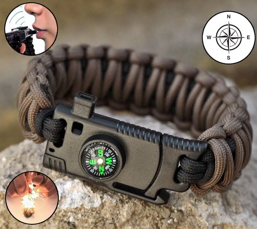 Men Braided Multi-function Outdoor Paracord Survival Bracelet Knife Compass  Camping Rescue Emergency Rope Bracelets