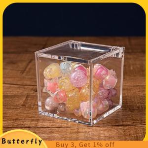 Butterfly กล่องอะคริลิคใสทรงเหลี่ยมพร้อมฝาปิด กล่องใส่ลูกกวาดทนทาน ใช้งานได้หลากหลาย