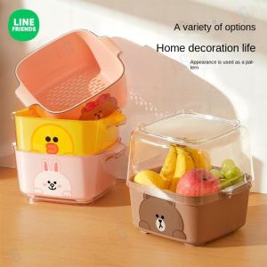 ตะกร้าคว่ำผักผลไม้ Line Friends 100% กระชอน กระชอน ตะกร้าคว่ำจาน LFB37