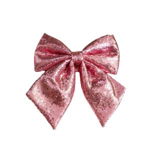 OOC Solid Color Sparkling Glitter Christmas Bow Large DIY Christmas Tree Bowknot Ornaments Party Supplies Rustic Merry Christmas Decorations Christmas Gift Present