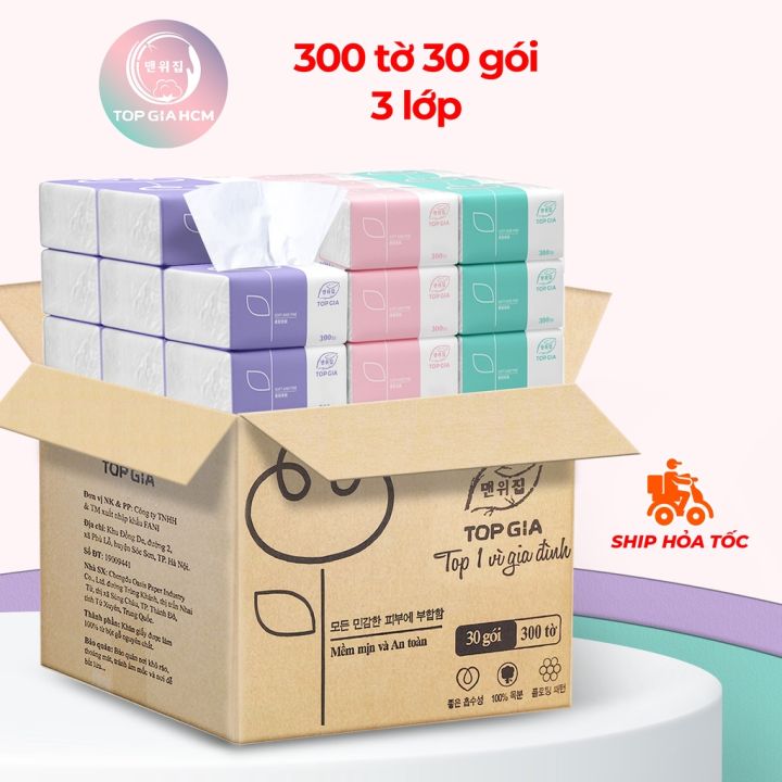 Giấy ăn gấu trúc, thùng giấy ăn rút 30 gói cao cấp Top Gia | Lazada.vn