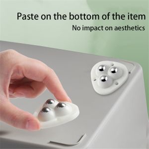 4 chiếc Bánh xe ròng rọc tự dính phổ quát 3 hạt Ròng rọc bằng thép không gỉ Bóng tắt tiếng cho hộp lưu trữ tại nhà Cơ sở tủ