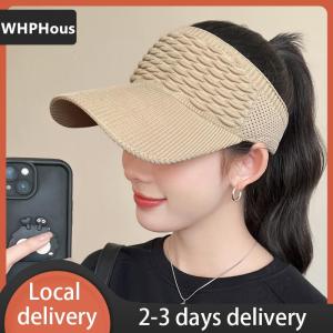 [COD] WHPHous Ship within 24 hours Summer Anti-UV Sun Hat Women Empty Top Hat Travel Beach Outdoor Sports Visor Cap Knitted Baseball Hat