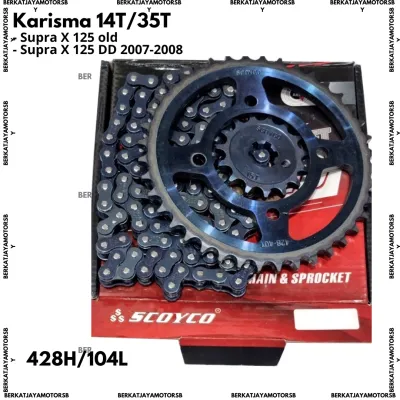 GEAR SET GIR SET CHAIN KIT GEAR PAKET SCOYCO KHARISMA KARISMA X SUPRA X 125 OLD LAMA SUPRA X 125 DD 2007-2008
