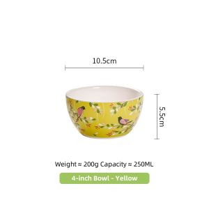 OMK American Style Underglaze Ceramic Tableware Set Bowl Dessert Bowl Set The Story of Spring Series