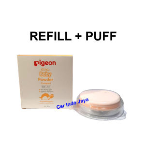 Pigeon Baby Powder Compact Cake Chamomile 45Gr | Bedak Padat Bayi FULLSET / Refill + Puff