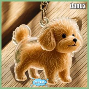 danux กล่องเก็บขนสัตว์เลี้ยงรูปทรงสุนัขทำมือแบบ DIY พวงกุญแจขนสัตว์เลี้ยงแบบโปร่งใสอุปกรณ์ตกแต่งของที่ระลึกของสะสม