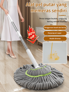 【No need to twist dry/not dirty hands】Multi-function hand-rub mop free quick-drying floor mop indoor Alat pel multifungsi yang dapat memeras sendiri Alat Pel Putar Tanpa Cuci Tangan Alat Pel Putar Microfiber