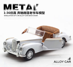 LEO 1:36 Benz Convertible Classic Car Sound & light effect 2 doors can be opened diecast Alloy car model toys for boys toys for kids car for kids cars toys cheap prices