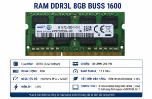 Ram DDR3L cho laptop dung lượng 4Gb 8Gb buss 1600 tháo máy zin nhiều hiệu không kén main cắm là chạy bảo hành 3 năm