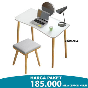 meja rias minimalis (paket lengkap meja cermin kursi)