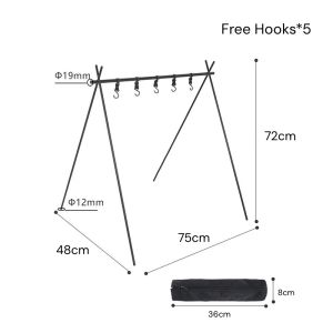 SOFTHOME Outdoor Triangle Hanging Rack Camping Cookware Storage Aluminium Mesh Tableware Organizer