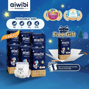 (6 Free 1 Packs!) Aiwibi Ultimate Comfort Diaper Pant Specialized for Nighttime Large Pack M48/L44/XL40/XXL36