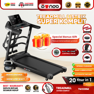 Treadmill Elektrik REDPANDA 838 Auto Incline Multifungsi Listrik Lipat Portable Low Watt Fitness Gym