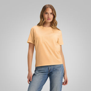 Fruit of the Loom Classic T-Shirt For Men & Women Round Neck 100% Cotton Pastel Collection Basic Plain Tee Apricot