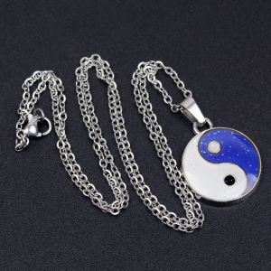 Temperature Sensitive Color Change Pendant Necklace with 19.68-21.65 Inches (about 50-55 for Cm) Stainless Steel Rollo C