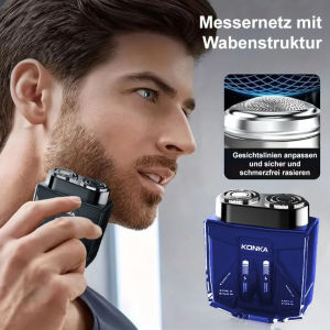 Men Electric Shaver Dual Engine Transparent Double Head/High Power Beard Trimmer/Portable Travel Shaving For Male/Daily Car Home Use/Low Noise