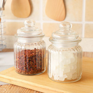 Glass Food Bottle Honey Bottle Pickle Jar Wine Kimchi Jar with Lid Small Storage Jar Household Kitchen Supplies