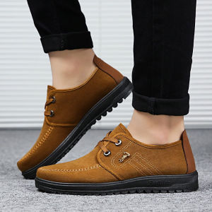 Xishop พร้อมส่ง🛻รองเท้าหนังกลับสไตส์ ทรงสวยเท่ ดำและน้ำตาลใส่แล้วดูดีสุดๆๆคุณผู้ชายต้องมีติดบ้านสักคู่แล้ววว👟