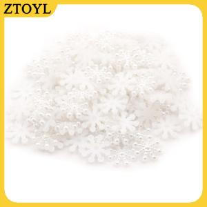 ZTOYL 100 × bông tuyết flatback ngọc trai embellishments giáng sinh Craft DIY công cụ