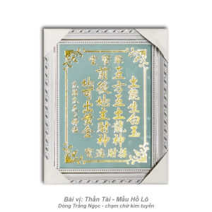 Bài Vị Thần Tài Thổ Địa - Mẫu TRÁNG BẠC - Khung Gỗ - các mẫu cao từ 29cm tới 68cm