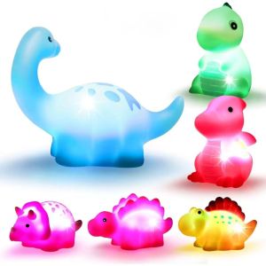 ANIME FAN Glowing Dinosaur Dinosaur Bathtub Toys Water Play Induction Light-Up Floating Toy Baby Toys Cute Animals Floating Bath Toys Boys Girls