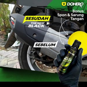 Penghitam Dashboard Permanen - Trim Restorer Dohero & Bonus Aplikator Pad & Sarung Tangan 100 ml