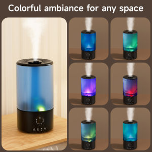 เครื่องเพิ่มความชื้นสำหรับห้องนอน เครื่องเพิ่มความชื้นแบบละอองเย็นขนาด 3.2 ลิตรสำหรับต้นไม้ในบ้านและห้องเด็ก เครื่องเพิ่มความชื้นอัลตราโซนิกแบบเงียบพร้อมหัวฉีด 360° และไฟไล่เฉดสีหลากสีสัน ปิดเครื่องอัตโนมัติ