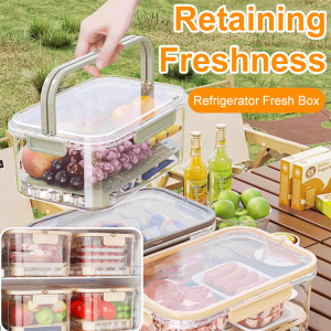 Portable Refrigerator Fresh-keeping Box Transparent Antibacterial Kitchen Food-Grade Storage Box For Vegetables And Fruits