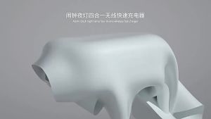 Đồng hồ để bàn đồng hồ báo thức sạc không dây đèn ngủ đèn bàn nhiệt kế sạc không dây ba trong một cho điện thoại di động