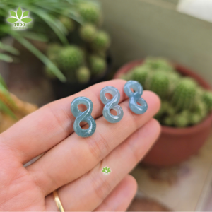 Q2580 Charm vô cực như ý nguyện Lam Ngọc chuẩn Jade A 2 màu: Lam đậm & Lam nhạt ko kén mệnh - Phong Thủy TUDO