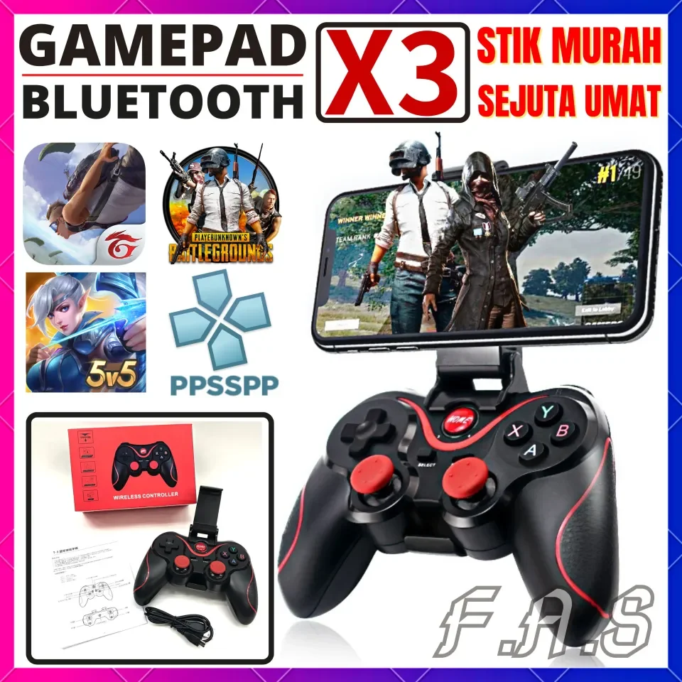 Gamepad Mobile Legends - PUBG - FREE FIRE - PPSSPP PSP EMOLATOR | Stik  Android Gamepad X3 T3 Bluetooth Wireless Controller Gamepad SEJUTA UMAT -  F.A.S | Lazada Indonesia