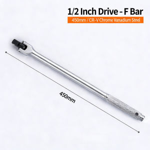 18 inch/24 inch F-Rod Flexible Handle 1/2" Drive | Steering Head Socket Wrench Connector | Heavy Duty Hand Tool for Car & Motorcycle Repair