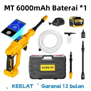 【KEELAT KPW007】Brushless Motor Tanpa Sikat Pistol Cuci Nirkabel 507Psi Tekanan Air Kuat Alat Pembersih Portabel Mesin Pembersih Mobil Dan Sepeda Motor Pembersihan Cepat Layar Pintar