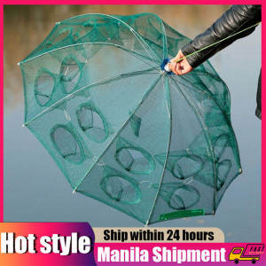 【Delivery 24 hours】Folded Portable Fishing Net Network Casting Crayfish Catcher Shrimp Minnow Crab Baits Trap Cages Mesh Fish Nets Tool