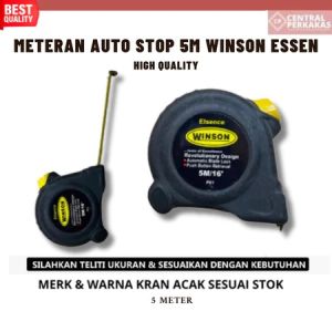 Meteran karet Autostop merk winson Essence 5 Meter / Meteran essen winson